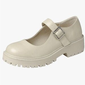 Chunky bone color Mary Janes